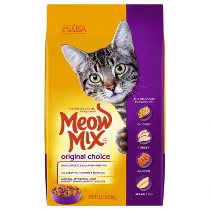Meow-Mix Original Choice Dry Cat Food Chicken, Turkey, Salmon & Ocean Fish, 6.3 lb
