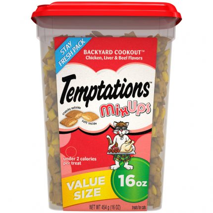 Temptations MixUps Crunchy & Soft Adult Cat Treats Backyard Coookout, 16 oz