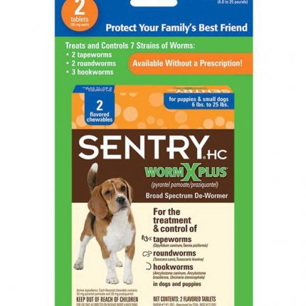 SENTRY Worm X Plus 7 Way De-Wormer for Small Dogs 2 ct