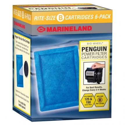 Marineland Replacement Cartridge for Penguin 150B, 110B, and 125B Power Filters Rite-Size B, 6 pk
