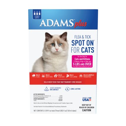 Adams Plus Flea & Tick Spot On for Cats & Kittens Over 5 lb