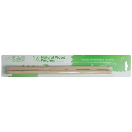 A & E Cages Wooden Replacement Bird Perch 2 pk, 14 in