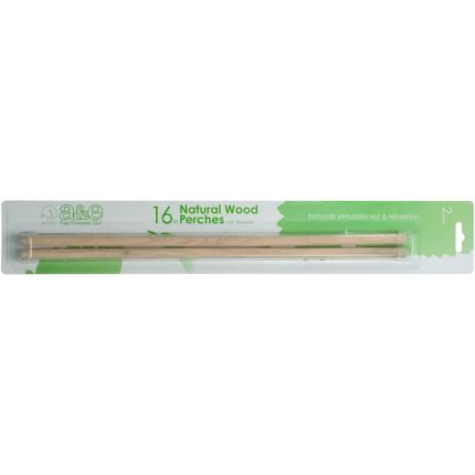 A & E Cages Wooden Replacement Bird Perch 1ea/2 pk, 16 in