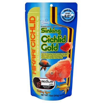 Hikari USA Cichlid Gold Sinking Pellets Fish Food 12 oz, MD